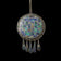 Mexican Silver Crushed Turquoise & Azurite Mosaic Pendant / Brooch