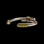 Mexico Sterling Silver Double Banded Cuff Bracelet with Brass Accents