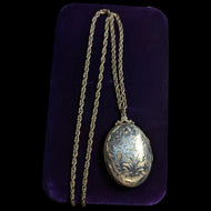 Sterling Silver Birkhardt for Birks Oversized / Large Locket and Chain