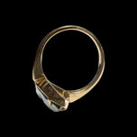 10K Yellow Gold Hematite / Black Alaskan Diamond Marquise Cut Ring Size 5 1/4