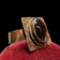Mid-Century Modernist / Brutalist Rafael Alfandary Glass & Copper Cuff Bracelet