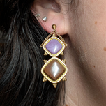 Antique Victorian Scottish Pebble Jewelry Agate Specimen Gold Filled Screwback Earrings