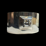 Large Sterling Silver Statement Cuff with Cubic Zirconia