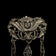 Early Designer Leo Glass Repousse Art Nouveau Chatelaine Brooch: Steel