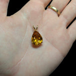 14K Yellow Gold Pear Cut Natural Citrine Pendant