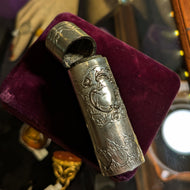 Antique 800 Silver Ornate Floral Motif Case / Perfume Holder