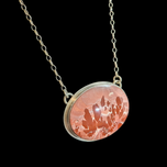 Sterling Silver & Noreene Jasper Large Oval Pendant