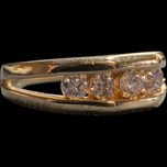 14K Yellow Gold Diamond Channel Set Band Ring Size 9 3/4