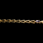10K Yellow Gold Triangle Link Bracelet with Tanzanite & Diamond