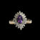 10K Yellow Gold Amethyst & Diamond Double Halo Ring Size 12