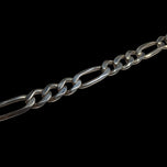 Sterling Silver Italian Figaro Link Chain Bracelet 9.5mm