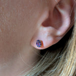 10K Yellow Gold Claw Set Amethyst Stud Earrings
