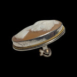 .800 Silver Right Facing Cameo Brooch with Bail Loop