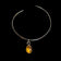 Sterling Silver & Amber Pendant Collar Necklace