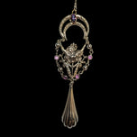 Mimi Shulman Tokens of Gilt Art Nouveau Chandelier / Lavalier Necklace Gilt Silver OOAK