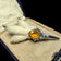 Metal Stag Head Orange Citrine Glass / Paste Stone Grouse Foot Brooch / Kilt Pin