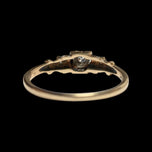 14K Yellow & White Gold & Diamond Art Deco Ring Size 6 3/4