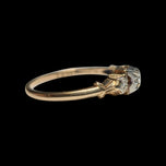 14K Yellow & White Gold & Diamond Art Deco Ring Size 6 3/4