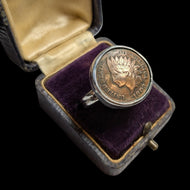 Sterling Silver USA Indian Head 1903 Penny Coin Ring Size 10 3/4