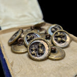 Lot of 13 Victorian Era Pierrot & Pierrette Brass Picture Button