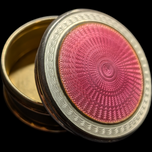 Art Deco Sterling Silver & Guilloché Enamel Pill Box