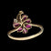 10K Yellow Gold Natural Ruby & Diamond Flower Custer Ring Size 9 1/4