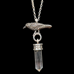 Sterling Silver Designer Thomas Sabo Crow / Raven Black CZ Crystal Necklace