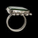 Modernist / Brutalist Sterling Silver Green Glass Abstract Statement Ring Size 7 Signed JJ
