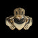 Large 9K Yellow Gold Scottish / Irish Claddagh Ring Size 6 1/4