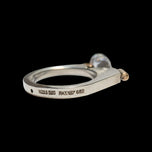 T. Plodowski Sterling Silver, 14K Gold & CZ Tension Set Bypass Solitaire Ring Size 7 1/2