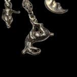 Early Designer Leo Glass Repousse Art Nouveau Chatelaine Brooch: Steel
