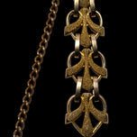 Antique Victorian Gold Filled Panel Link Watch Fob Vest Chain / Chatelaine Fob