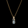 10K Yellow Gold Aquamarine and Diamond Necklace