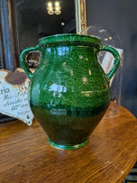 Two Handle Green Hungarian Ceramic Pot
