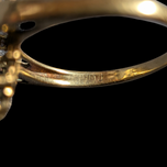 10K Yellow Gold & Marquise Cut Hematite Ring Size 5.5