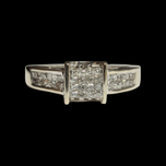 Estate 14K White Gold Princess Cut Diamond Ring 6.5mm Size 6 3/4