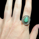Signed Navajo Sterling and Turquoise Double Rope Twist Ring Size 8