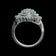 9K White Gold Diamond Round & Baguette Cut Cluster Cocktail Ring Size 6