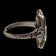 18K White Gold White Sapphire and Green Glass Art Deco Style Filigree Ring Size 3 1/4