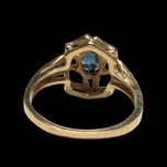 10K Yellow Gold Art Deco Sapphire Ring Size 5 1/2