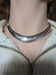 Polished Sterling Silver Flat Minimalist Thick Choker Necklace