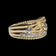 10K Yellow & White Gold Diamond Woven Work Statement Band / Ring Size 6