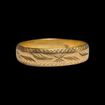 22K Etched Yellow Gold Band 4.1mm Size 5 3/4