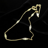 14K Yellow Gold Station Necklace 17"