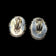 Native American Sterling Silver Inlaid Gemstone Clip On Earrings Signed