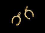 9K Yellow Gold Horseshoe Luck Charm Birmingham England .375 Vintage Hallmarked