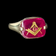 14K Yellow Gold Masonic Ring Size 8 3/4