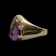 10K Yellow Gold Teardrop Amethyst & Diamond Ring Size 5 1/4