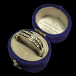 10K Yellow Gold Double Row Diamond Band Size 7 1/4