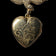 Vintage Gold Filled Sparrow Brooch with Etched Heart Locket Pendant